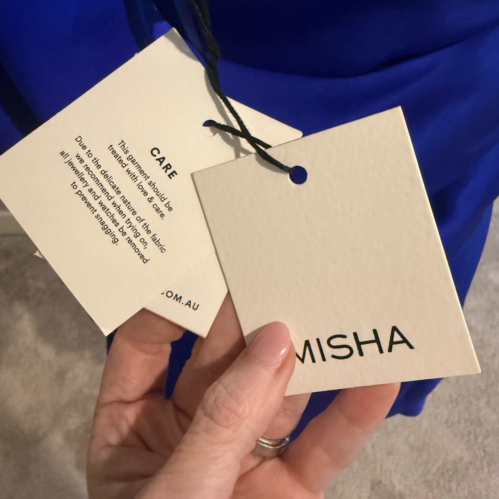 NWT MISHA OF NEW YORK Hope Satin Drape Mini Dress Size:Small - Picture 12 of 15